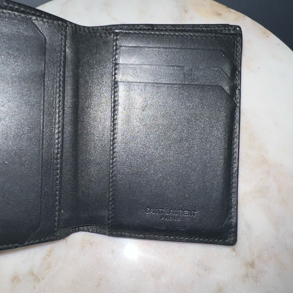 Saint Laurent Black Alligator Embossed Leather Mens Wallet - Picture 4 of 4